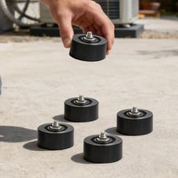 Rubberen Anti-Vibratie Pads - Isolator Demper - Airco Geluid Dempen - Krachtige Schokabsorptie - 80 mm - Zwart — thumbnail 5