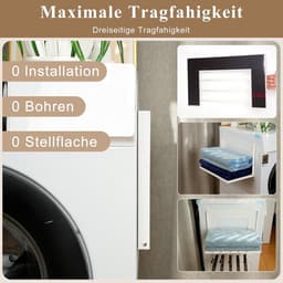 Wasmachine-rek opvouwbaar 40 x 25 cm - magnetisch - uittrekbaar - ideaal voor vuile kleding - ShopVlot — thumbnail 3