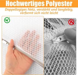 Wasnetjes met ritssluiting - Wit - 30 x 40 cm - Polyester Waszakken voor Wasmachine - Voor Bescherming van Gevoelige Kleding — thumbnail 3