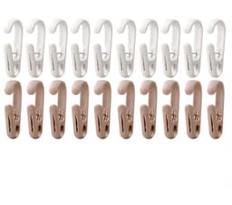 Haken – Set van 20 – 8 x 3 x 1,3 cm – Clip-haken – Veelzijdige organizer – Borgclip - Ideaal voor ophangoplossingen in keuken en badkamer – Geschikt voor kledingkasten, schoenenrekken, kapstokken, wasknijpers, enz. — thumbnail 1