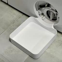 2 stuks Lekbak wasmachine - Afvoerbak voor wasmachine - Lekbak voor Wasmachine en Vaatwasser - Inclusief schoonmaakborstel - Opvangbak - universele wasmachine lekbak - Wasmachine opvangbak - wateropvangbak voor kelder, woning, camper - wit — thumbnail 5