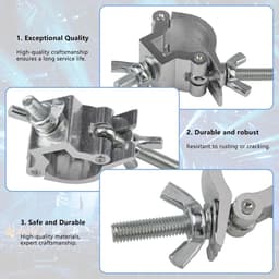 SnelShoppen - 2 Stuks Truss Klemmen Bevestigingshaken Kruisklemmen 25-30mm Capaciteit 35kg Aluminiumlegering Clips voor Podiumverlichting Projectoren — thumbnail 4