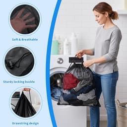 SnelShoppen - 2 x Waszakken voor Wasnet 70 x 90 cm Grote Waszakken met Koord Herbruikbaar voor Wasmachine, Jas, Beddengoed, Ondergoed en Kleding — thumbnail 5