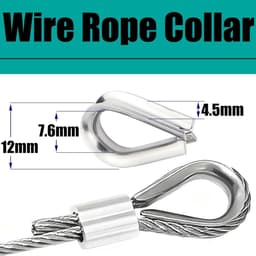 SnelShoppen - 304 RVS Kabel Set 20 m x 2 mm, 10 Aluminium Klemmen, 10 Kabelbinders, 2 Verstelbare Haakjes, Perfect voor Waslijn en Doe-Het-Zelf Projec — thumbnail 5