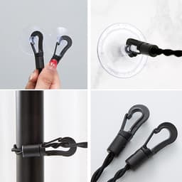 Intrekbare Waslijn - Reis Waslijn - Kleding Drogen - Met Zuignap - Tot 2.8 Meter - Zwart — thumbnail 2