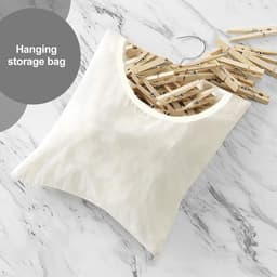 SnelShoppen - Wasknijperzak, Beige 32 x 28 cm - Duurzaam Linnen met Roestvrij Stalen Beugels - Ideaal voor Thuis, Camping, Tuin en Keuken — thumbnail 4