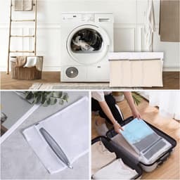 3x Wasnetten 30x40cm voor Wasmachine, Waszak met Rits, Ideaal voor Delicate Kleding en Ondergoed — thumbnail 3