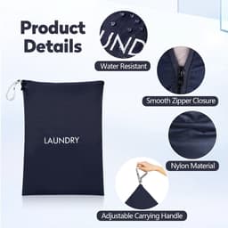 Solidchoice- Waszak Set van 2 - Waterdichte Reiswaszakken - Opvouwbare Vuile Waszak - 45 x 60 cm / 35 x 55 cm - Handig voor Onderweg - Ruimtebesparend Ontwerp - Waszakken — thumbnail 4