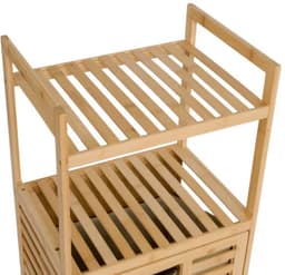 Bamboe Wasmand met Bovenrek en Uitneembare Waszak – 25L - 30 x 40 x 95 cm — thumbnail 5