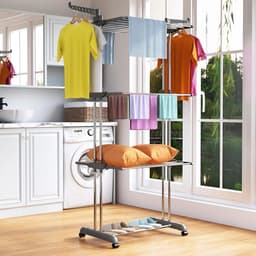 Seth Select Opvouwbaar Wasrek met 3 Niveaus – Droogrek met Zijvleugels voor Binnen en Buiten – Groot Wasdroogrek voor Kleding en Wasgoed — thumbnail 2