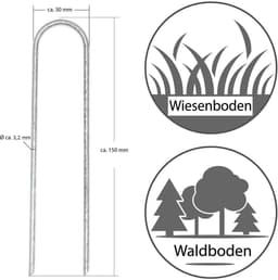 Grondankers - Tentharingen Bodemankers - Tuin en Camping - Extra Sterk Verzinkt Staal - 100 stuks 15cm - Metaal — thumbnail 4