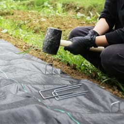 3 mm Zware Tuinnagels, Stalen Palen, Verzinkte Stalen Klemmen Voor Het Vastzetten van Onkruidvlies, Netten en Buizen met 1 Haak (15 cm, 200 Stuks) — thumbnail 2