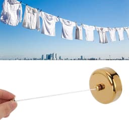 Waslijn Telescopisch - Droogrek Uittrekbaar - Kleding Drogen - Corrosiebestendig Staal - 1 Meter - Goud — thumbnail 3