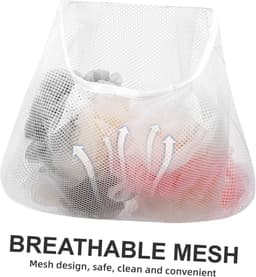 Wasknijperhouder Set - Opbergtas - Thuis Organiseren - Ademend Mesh Materiaal - 24.5x22CM - Wit — thumbnail 5