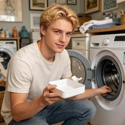 Afvoerbak voor wasmachine (1 stuk) - Lekvrije lekbak voor wasmachine - Witte lekbak - Eenvoudige installatie - Vervangende lekbak voor wasmachine - Geschikt voor kelders, appartementen, stacaravans en garages - Wit - 12*12*4,5 cm — thumbnail 4