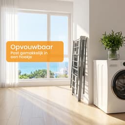 Droogrek - Wasrek - Opvouwbare Kledinghanger - Grijs - Uitstekend draagvermogen - 180 x 76 x 45 cm -Makkelijk op te bergen wanneer opgevouwen. m Drooglengte - — thumbnail 3