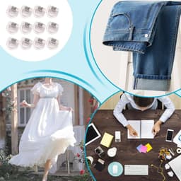 12 Stucks Broekklem - broekclip - Multifunctionele bevestigingsclip - antislip verstelbare klem - voor vrouwen - Praktische ontwerpfunctie - verbetering van de kledingpasvorm - mannen vrouwen jongens tieners - transparant — thumbnail 2