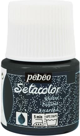 Pébéo Setacolor Glitter Zwarte Textielverf - 45ml textielverf voor lichte stoffen — thumbnail 1