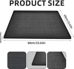 Unyqoos® Zwarte siliconen mat voor vloerbescherming onder koelkast en wasmachine — thumbnail 5