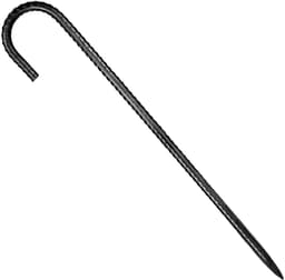 Grondankers - J-vorm tentharingen - Lengte 40,6 cm - Diameter 10 mm - Gegalvaniseerd staal - Voor tenten, luifels, trampolines - 24 stuks — thumbnail 3