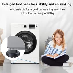 4x Universele Antivibratie Pads voor Wasmachine en Droger - Schokdempers en Anti-Slip Onderzetters — thumbnail 2