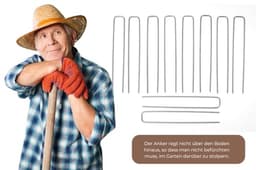 100x Grondankers van Staal - 250mm lang, 35mm breed, Ø 4mm - Grondankers voor Tuinmat, Onkruidmat, Omheining en Kamperen - Stalen Grondspijkers — thumbnail 5