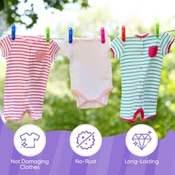 48 Kleerhangers met Mandje, Gekleurde Klemmen Zonder Opdruk — thumbnail 4
