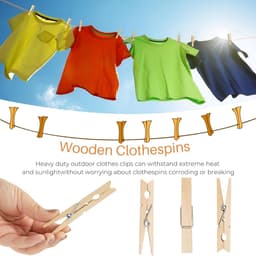 30 stuks clips - Kledingclips - Sluitclips voor voedselzakken - Mini houten haringen - Labelclips voor planten - Knijpers voor decoratie - Houten veerklemmen - Voor kleding, foto's, decoraties en doe-het-zelf-activiteiten (7,2*1 cm) — thumbnail 2