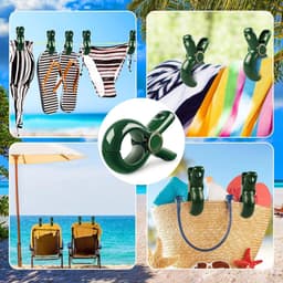4 Stuks - Kunststof Wasknijpers - Wasknijpers - Grote Badhanddoekklem - Strandhanddoekklem - Winddichte Handdoekklem - Kledingklem - Sterke Handdoekklem - Groen — thumbnail 3