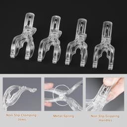 4 Stuks - Strandhanddoekclips - Plastic Quiltclips - Winddichte Handdoekklem - Kledingklem - Sterke Handdoekklem - Wasknijpers - Grote Knijpers - Grote Winddichte clip - Transparant — thumbnail 2