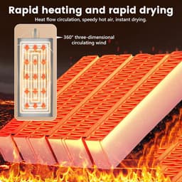 Draagbare elektrische wasdroger, 500 W, opvouwbaar, warmtepomp, timer, automatische uitschakeling, led-display, mini-wasdroger, sneldrogend voor kleding, ondergoed — thumbnail 3