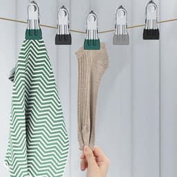 Set van 12 RVS Klemmen voor Kleding met Haken - Winddichte Kleuren Kledingknijpers - Stevige Kledingclips voor Buiten - Ideaal voor Kledinglijn, Chipzakken en Voedsel — thumbnail 4