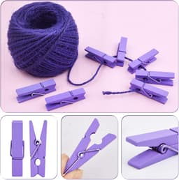 Mini Houten Haringen en Jute Touw - 50 Stuks - Creatieve Decoratie en Fotohangclips — thumbnail 5
