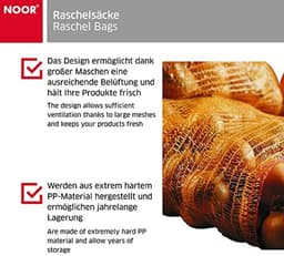 Grove Mazen Raschelzakken voor Groenten en Fruit (50 kg) - Verpakking van 10 Bruine Netten (60 x 100 cm) — thumbnail 2