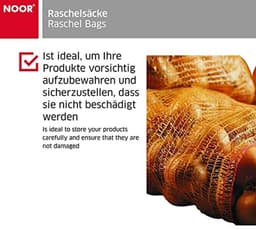 Grove Mazen Raschelzakken voor Groenten en Fruit (50 kg) - Verpakking van 10 Bruine Netten (60 x 100 cm) — thumbnail 4