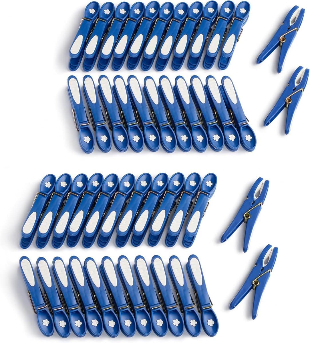 culiclean Knijpers bloem (48 stuks klassiek blauw-wit) Premium wasknijpers — afbeelding 1