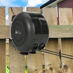 Intrekbare Kledinglijnen - Waslijn Haspel - Kleding Drogen - Dubbele Kabel Ontwerp - 30 Meter Totaal - Zwart — thumbnail 3