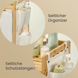 Wasmand – 2 vakken – Bamboe – Wasverzamelaar – 150 L — thumbnail 3