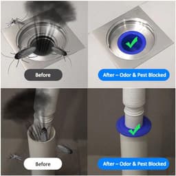 Rfdichtring - 4 stuks - Rioolafdichtingen - Vloerafvoer - Siliconen - Toepasbare buisbinnendiameter 40-50 mm - Afvoerbuis afdichting - Afvoerplug wasmachine - Voor thuis, keuken en badkamer - Blauw — thumbnail 4