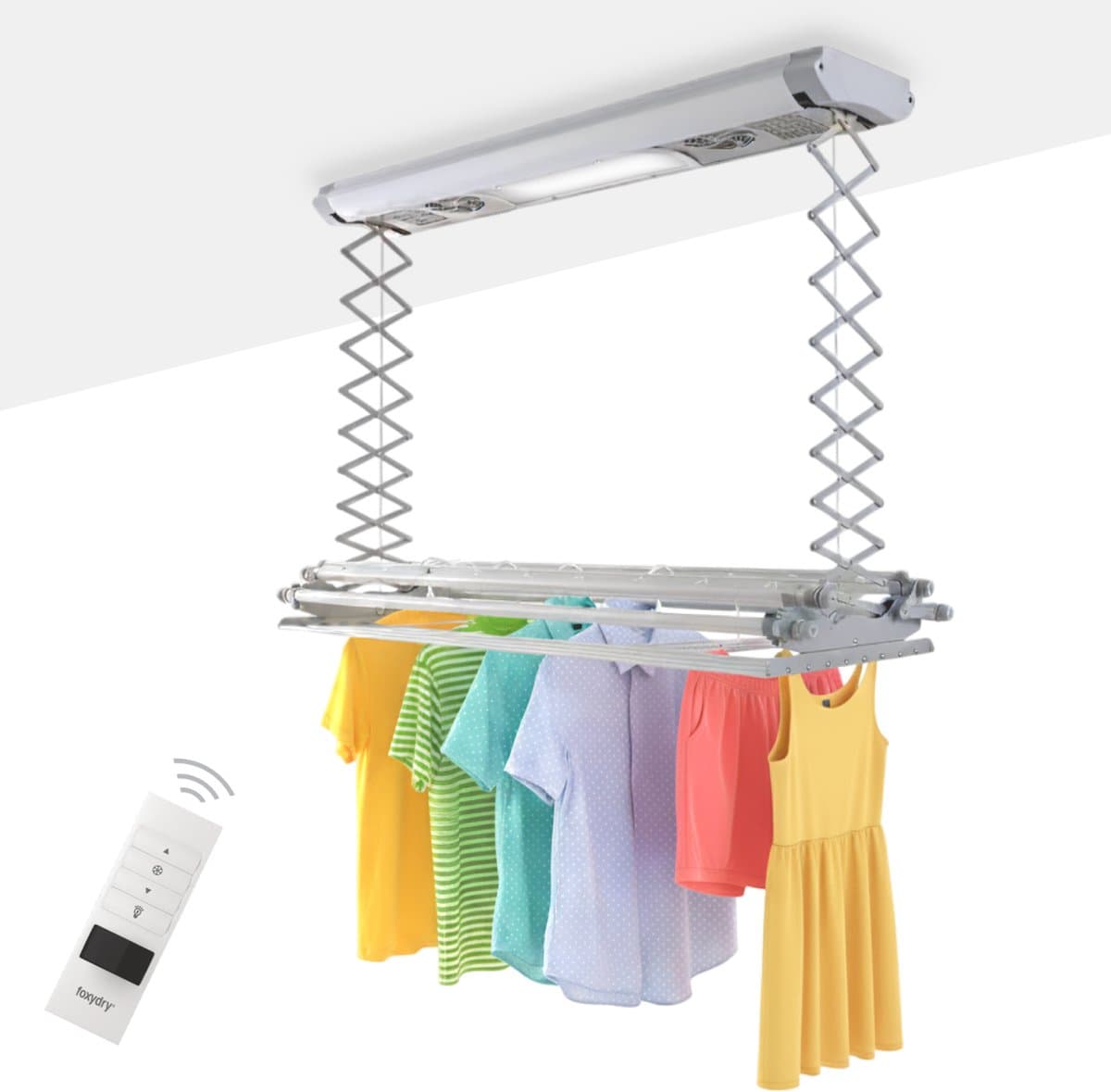 Foxydry Air 122 cm electrisch plafonddroogrek met afstandsbediening - 122 X 57 X 30 cm — afbeelding 1
