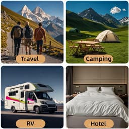 Uittrekbare Waslijn 10 m - Draagbare Waslijn voor Buiten en Camping - Met 10 Gespen en 20 Wasknijpers — thumbnail 5