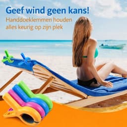 4 stuks Heavy-Duty Strandhanddoek Clips – Windproof Handdoekklemmen voor Strand, Zwembad & Ligstoelen — thumbnail 5