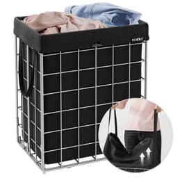 Falmora Grid Wasmand – Roestvrij Staal – Uitneembare Waszak – Zwart — thumbnail 1