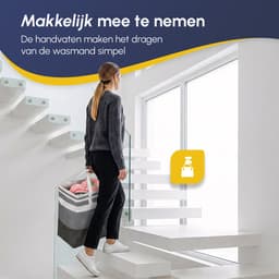 Wasmand 2 Pack - 75L - Opvouwbaar - Wassorteerder - Wasmanden - Opvouwbare Wasmand - Laundry Basket — thumbnail 3