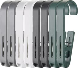 8 Stuks - Handdoekklem - Grote Wasknijper - 4,2*13,5*1,8 cm - Kunststof - Zwart, grijs, groen, wit - Strandhanddoekclips - Badlaken Clips - Grote Winddichte Clip - Ophangklemmen - Plastic Quiltclips — thumbnail 1