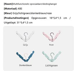 Wasrek inklapbaar - Wasrek Hangend - Draagbare opvouwbare hanger met haak - Ideaal voor op reis, kampeerders, reizigers en kleine ruimtes - Tweedelig pakket - Lichtgroen — thumbnail 2