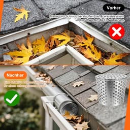 Roestvrijstalen anti-verstoppingsfilter, bladfilter voor afvoerbuizen, anti-verstoppingsbeschermer, geschikt voor dakgoten, goten en riolering, maat 50-63 mm. — thumbnail 2