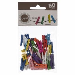 Mini fotoknijpertjes/kaartknijpertjes hout - 50x stuks - 2,5 cm - Kerstkaart knijpers — thumbnail 2