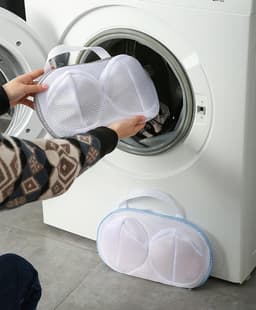 Wasnetten - 2 stuks - Anti-Vervorming - Met Rits - Polyester - Bh Wasnetje Voor Wasgoed - Waszakje Lingerie - Waszak Bh - Lingerie Wasnet - Waszakje Laundry Bag - Wasnet - Wasmachine - 20x34cm - Blauw, grijs — thumbnail 4