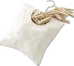 Dailygoods- Wasknijperzak Duurzaam - Wasknijpertas - Opbergtas - Hangende Wasknijperzak - 2 Stuks - 27 x 32 cm - Beige — thumbnail 3